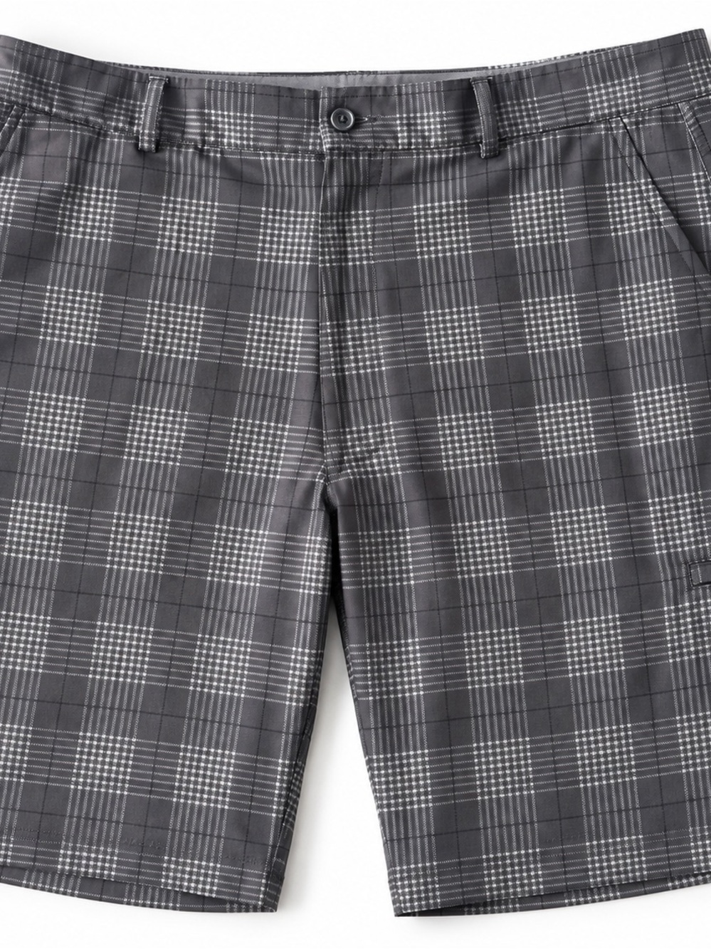 Pebble Beach Black Plaid Flat Front Men's Shorts